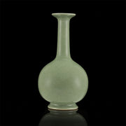 Ru Ware Celestial Sphere Vase, Modern Pure Handcrafted Replica, Ancient Official Kiln Sky Cyan Celadon