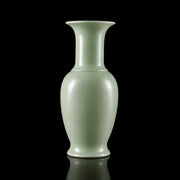 Ru Ware Sky-Cyan Club Mallet Vase, Modern Pure Handcrafted Replica, Ancient Official Kiln Celadon Vase