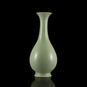 Ru Ware Emerald-Green Yuhuchun Vase, Modern Pure Handcrafted Replica, Ancient Official Kiln Celadon Vase