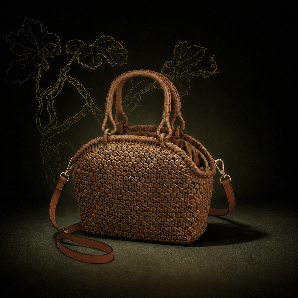 Zanefolia Handwoven Vine Crossbody Bag