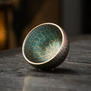 Modern Pure Handmade Replica | Mingche Dunhuang Lotus Gilded Jianzhan Meditation Cup