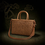 Zanefolia Natural Handwoven Rattan Shoulder Bag