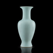 Ru Ware Sky-Cyan Guanyin Vase, Modern Pure Handcrafted Replica, Ancient Official Kiln Celadon Vase