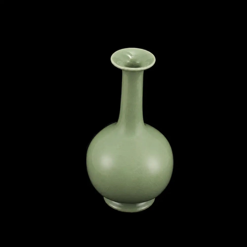 Ru Ware Celestial Sphere Vase, Modern Pure Handcrafted Replica, Ancient Official Kiln Sky Cyan Celadon