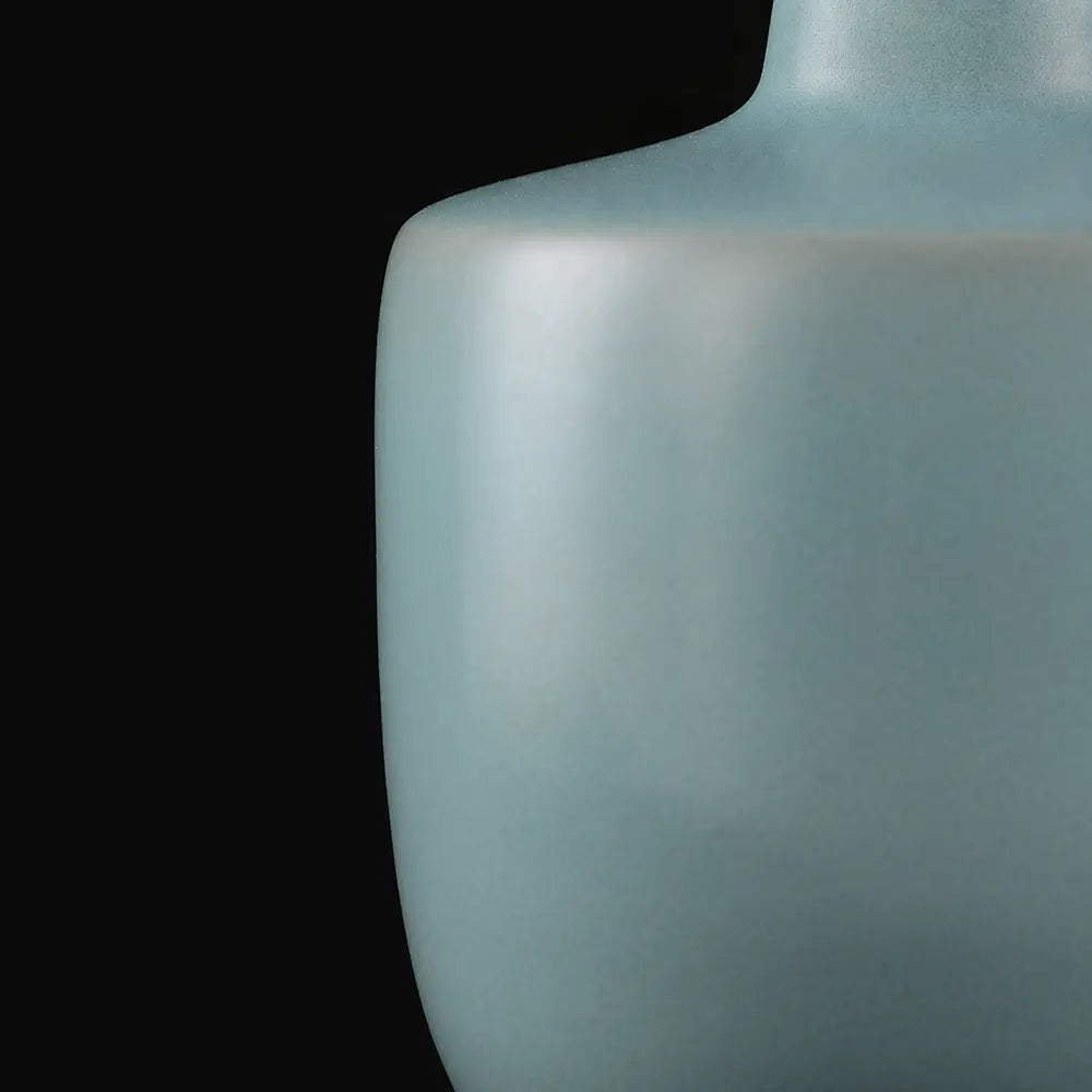 Ru Ware Paper Mallet Vase, Modern Pure Handcrafted Replica, Ancient Official Kiln Sky Cyan Celadon