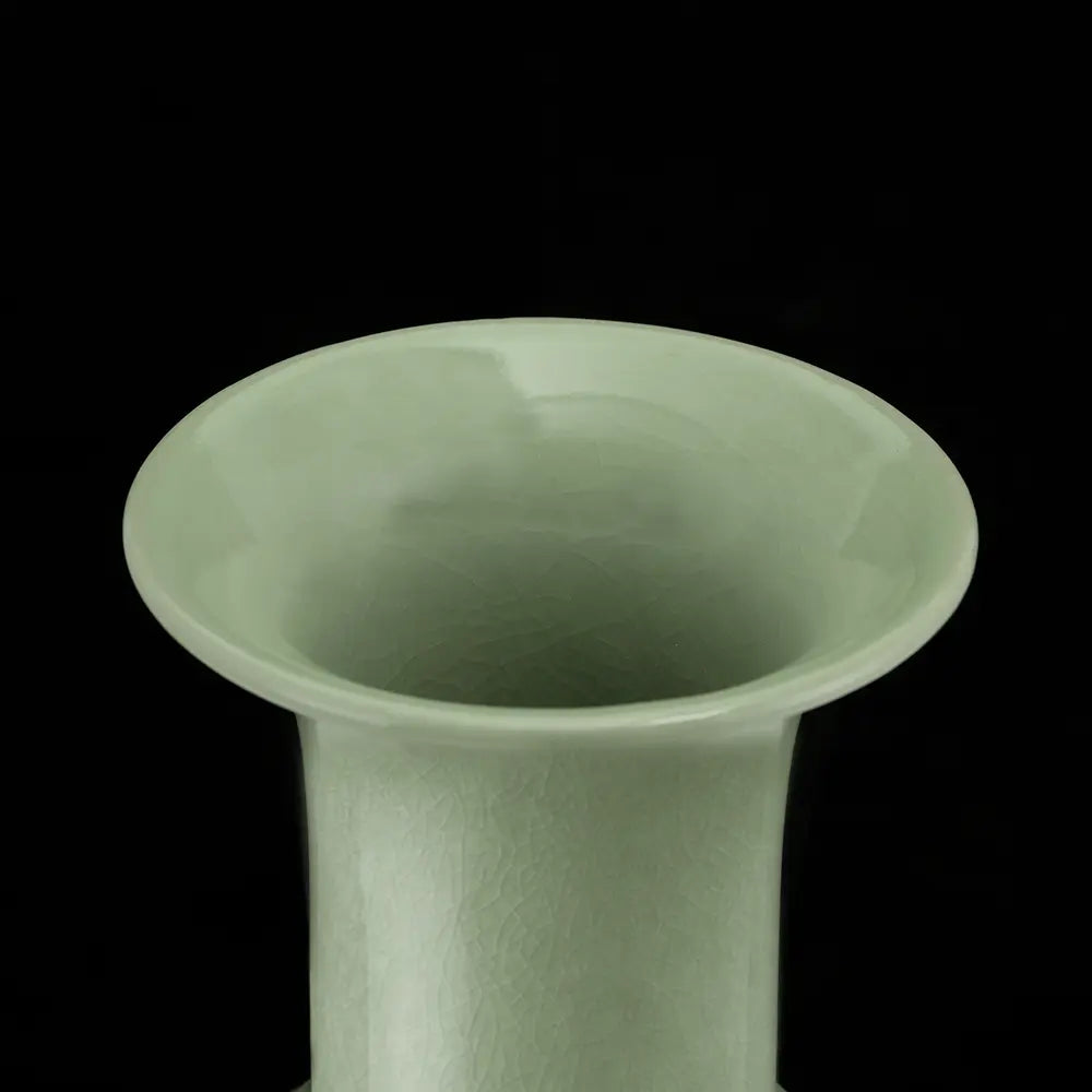 Ru Ware Sky-Cyan Club Mallet Vase, Modern Pure Handcrafted Replica, Ancient Official Kiln Celadon Vase