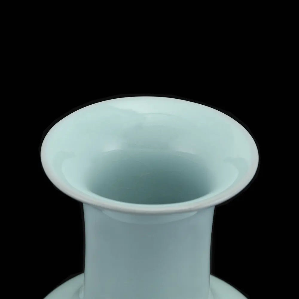 Ru Ware Sky-Cyan Guanyin Vase, Modern Pure Handcrafted Replica, Ancient Official Kiln Celadon Vase