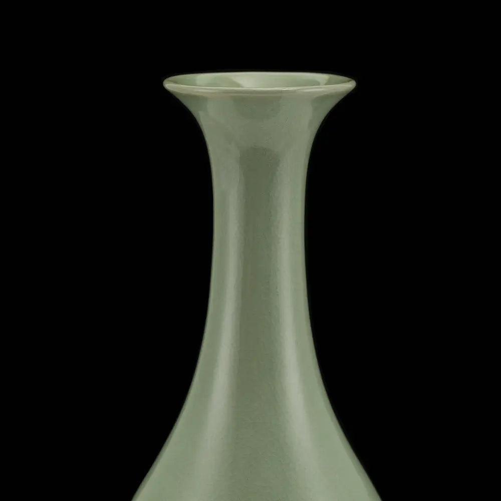 Ru Ware Emerald-Green Yuhuchun Vase, Modern Pure Handcrafted Replica, Ancient Official Kiln Celadon Vase