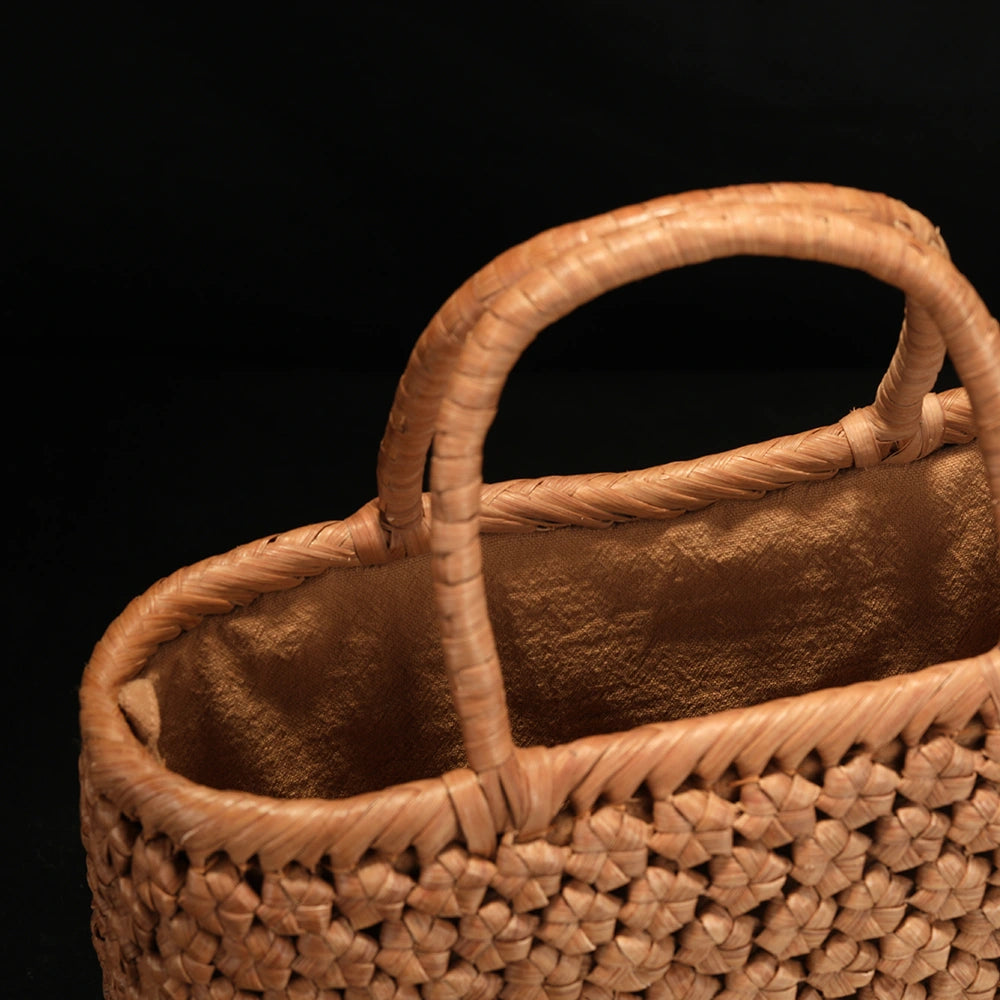 Zanefolia Natural Handwoven Rattan Shoulder Bag
