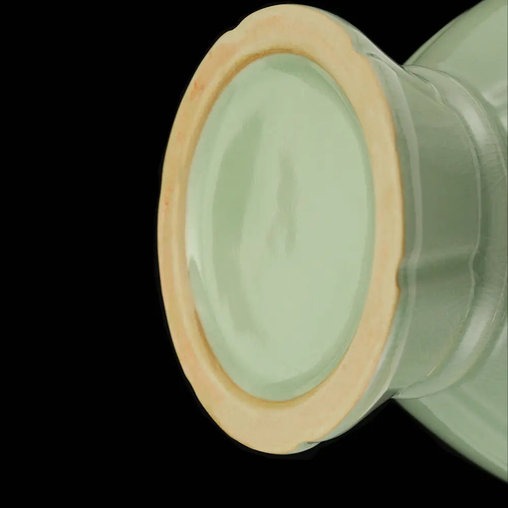 Ru Ware Emerald-Green Lotus Rim Vase, Modern Pure Handcrafted Replica, Ancient Official Kiln Celadon Vase