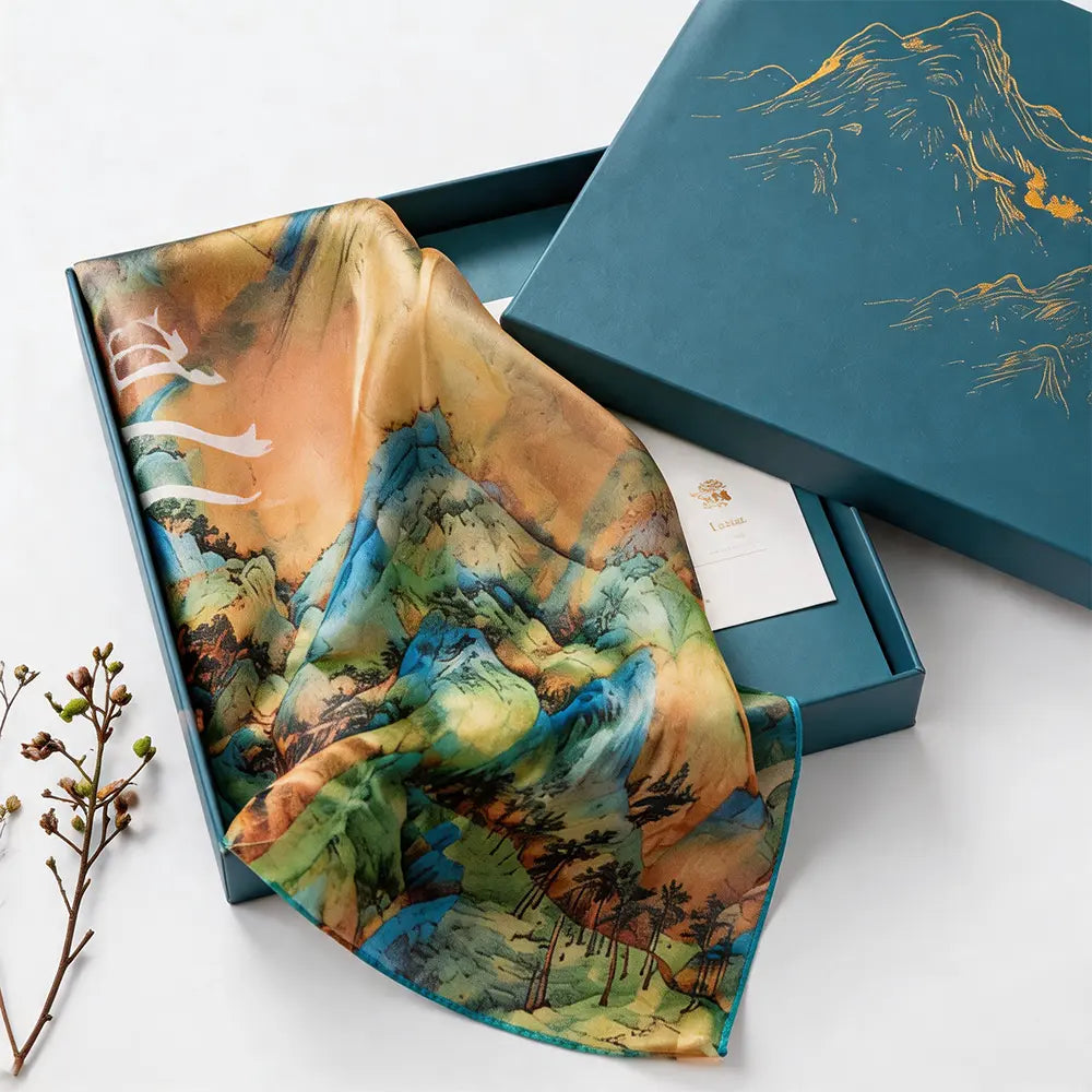Pure Silk Gift Box · Qianli Jiangshan Cultural Design | Practical Birthday & Mother's Day Gift for Mother