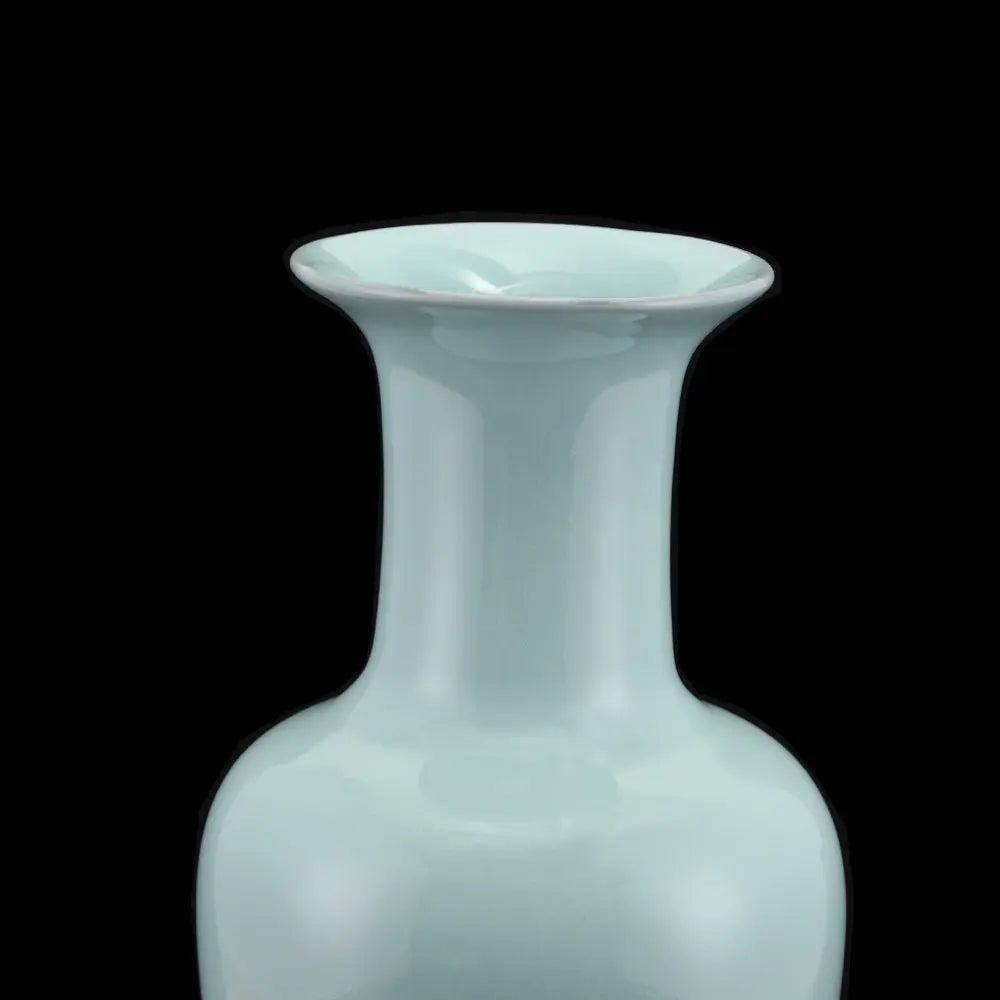 Ru Ware Sky-Cyan Guanyin Vase, Modern Pure Handcrafted Replica, Ancient Official Kiln Celadon Vase