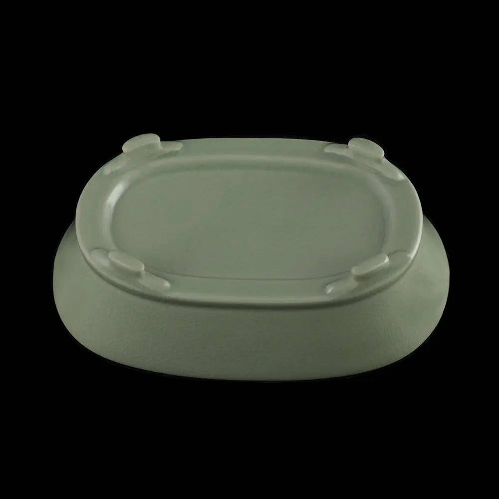 Ru Ware Sky-Cyan Narcissus Basin, Modern Pure Handcrafted Replica, Ancient Official Kiln Celadon Ornament Basin