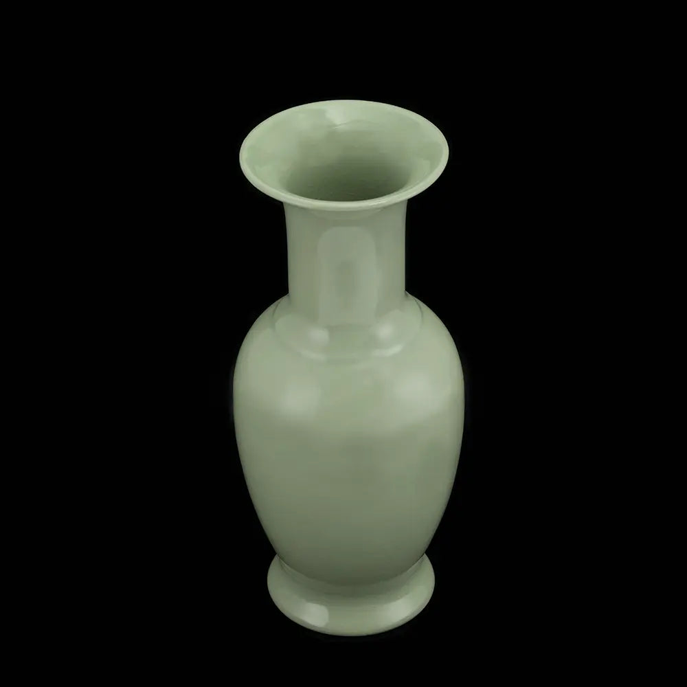 Ru Ware Sky-Cyan Club Mallet Vase, Modern Pure Handcrafted Replica, Ancient Official Kiln Celadon Vase