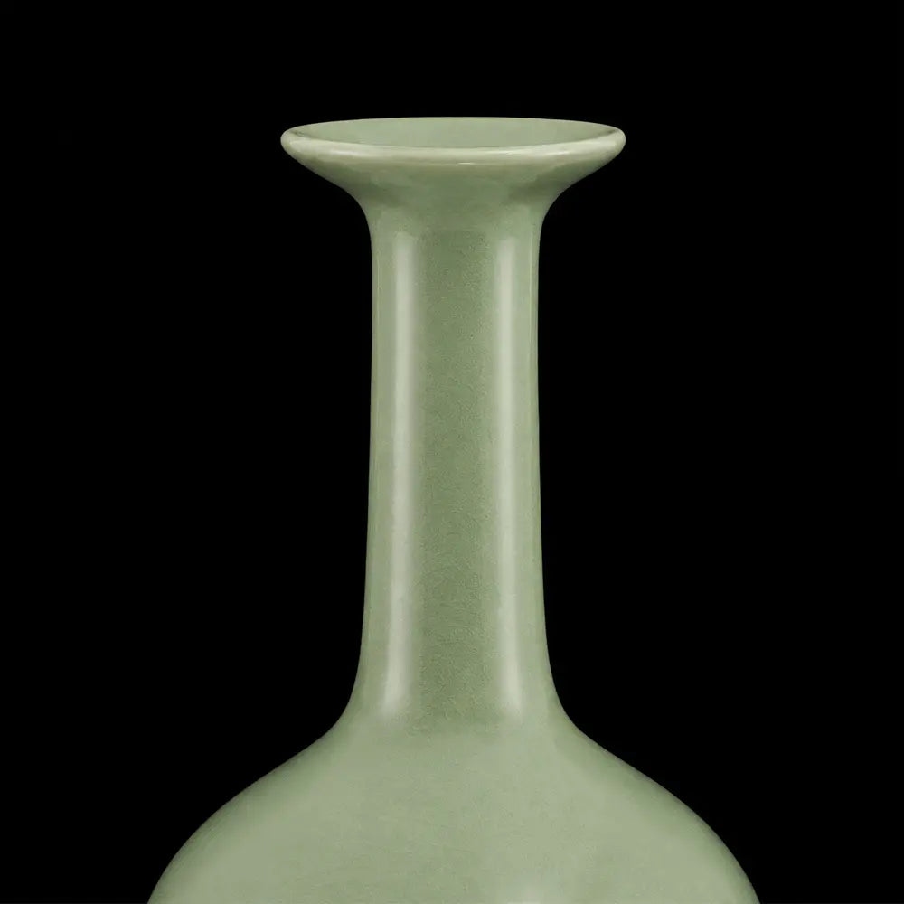 Ru Ware Celestial Sphere Vase, Modern Pure Handcrafted Replica, Ancient Official Kiln Sky Cyan Celadon