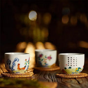 Modern Pure Handmade Replica | Creative Ceramic Tea Set Inspired by Qing Qianlong Famille Rose Chicken Cup