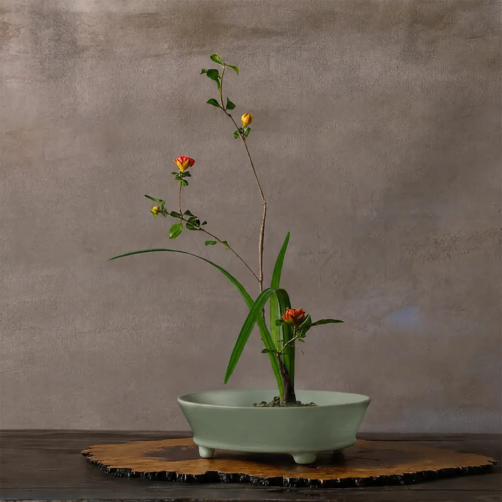 Ru Ware Sky-Cyan Narcissus Basin, Modern Pure Handcrafted Replica, Ancient Official Kiln Celadon Ornament Basin